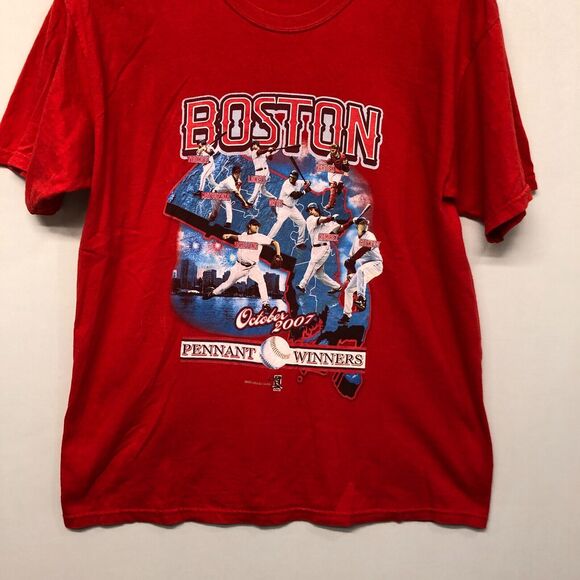 MLB Y2K Baseball Boston Red Sox 2007 Pennant Winners T-Shirt Size Large M166 -7 - Picture 6 of 13
